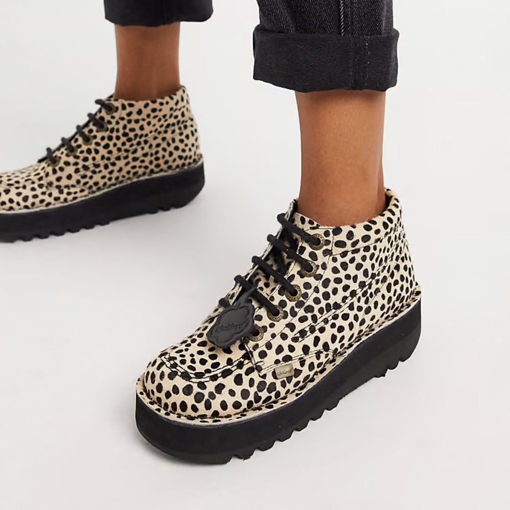 NWT Kickers Kick Lo exclusive boots in leopard EU 39 US 8